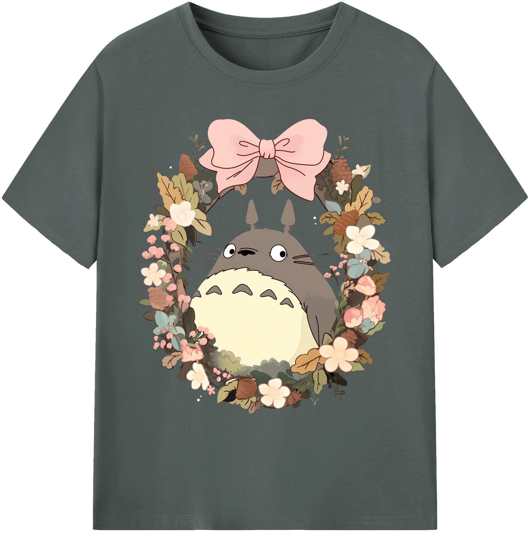 （画像用） となりのトトロ 草壁メイ 草壁サツキ My Neighbor Totoro Satsuki Kusakabe Mei Kusakabe 綿100％ メンズ半袖Tシャツ｜肌触りやわらか＆通気性
